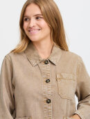 Pulz Denim jakke sand - W Denim Jakker - PULZ Jeans