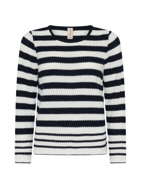 Skovhuus strik blå/hvid striber - Lækre striktrøjer til kvinder - Skovhuus