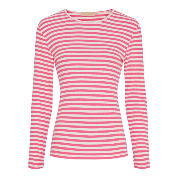 MARTA - Marta bluse pink/hvid