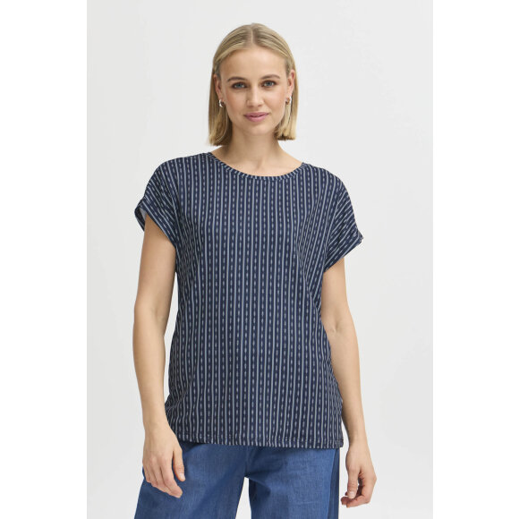 FRANSA - Fransa t-shirts marine/hvid