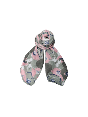 Black Colour tørklæde blomster rosa/army - Tørklæder - Black Colour