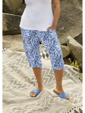 Zhenzi stump buks blå mix - Plus size bukser til kvinder - Zhenzi