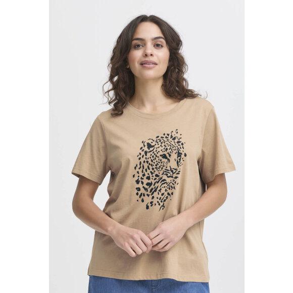 Fransa t-shirt sand - Dame - T-shirts - FRANSA