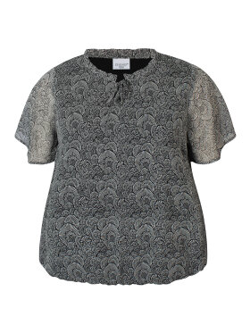 Zhenzi bluse sort/hvid - Overdele til Plus size - Zhenzi