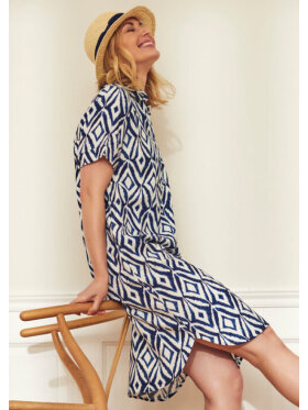 Brandtex - Brandtex Kjole Navy/Hvid