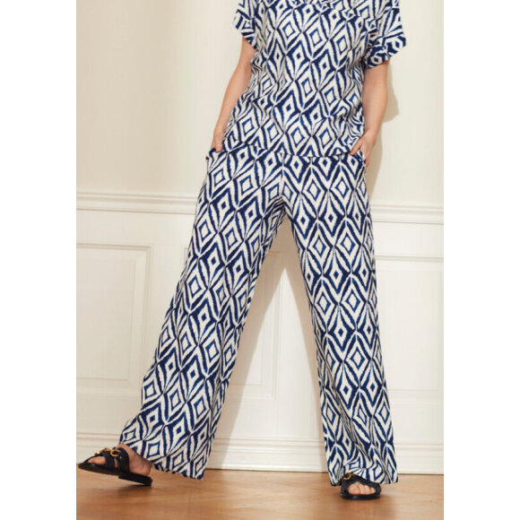 Brandtex modetøj - Brandtex Bukser Navy/Hvid