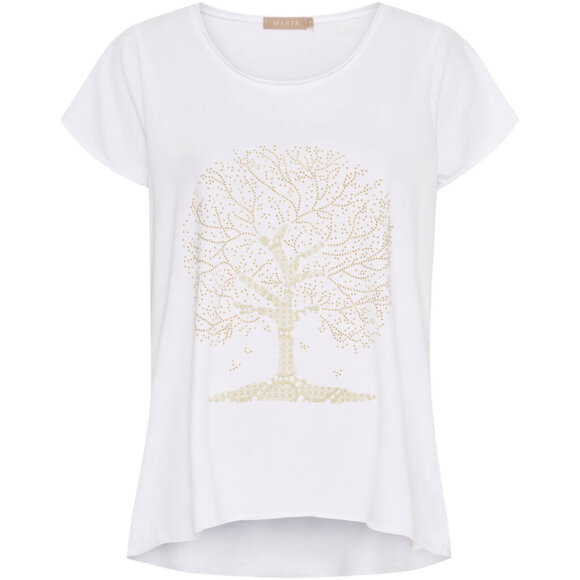 MARTA - Marta t-shirt Hvid m/sten