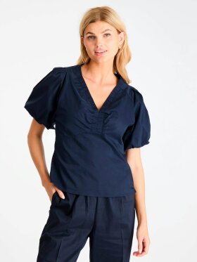 Neo Noir Bluse Navy - Dame - Bluser - Neo Noir