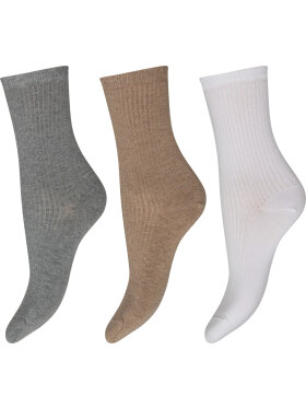 Decoy strømper 3 hvid/grå/sand - Strømper & strømpebukser - Decoy