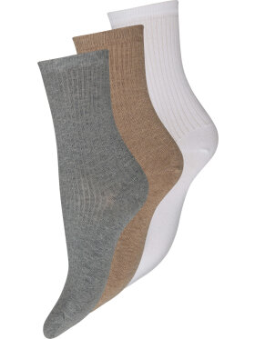 Decoy strømper 3 hvid/grå/sand - Strømper & strømpebukser - Decoy