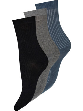 Decoy strømper 3 grå/blå/sort - Strømper & strømpebukser - Decoy