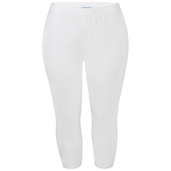 Zhenzi 3/4 leggings hvid - Plus size bukser til kvinder - Zhenzi
