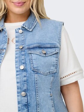Only Carmakoma vest - Light blue denim  - Overdele til Plus size - ONLY CarmaKoma