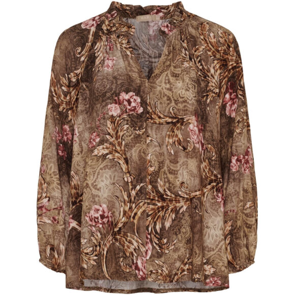 MARTA - Marta Bluse - brun print - Octavia MARTA - Marta Bluse - brun print - Octavia