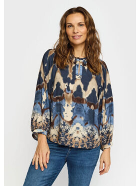 2-Biz - 2-biz bluse - MIRI - blå/brun