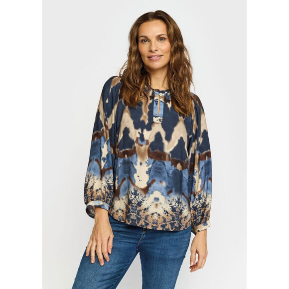 2-Biz - 2-biz bluse - MIRI - blå/brun