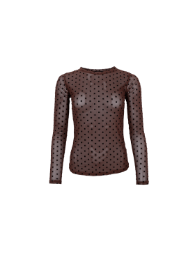 Black Colour Bluse - Brun m.Dot - Dame - Bluser - Black Colour