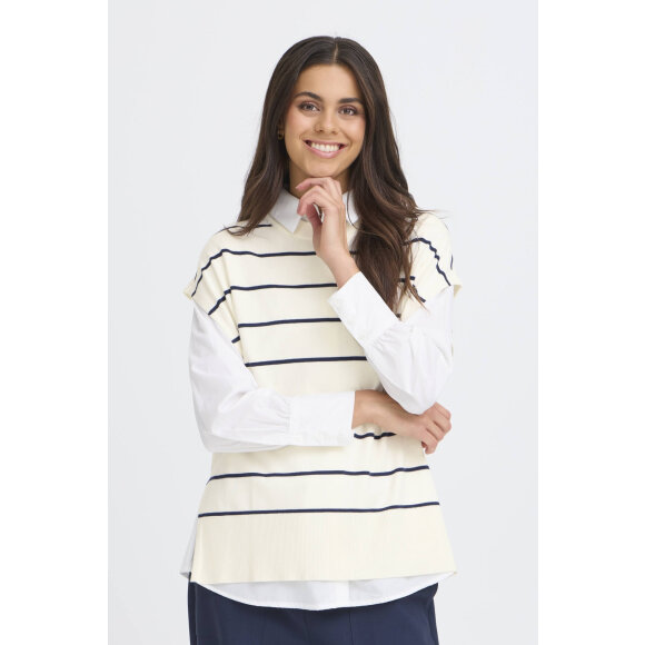 Fransa Vest - hvid/navy - Dame - Veste - FRANSA