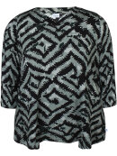 Zhenzi bluse - grøn mix - Overdele til Plus size - Zhenzi