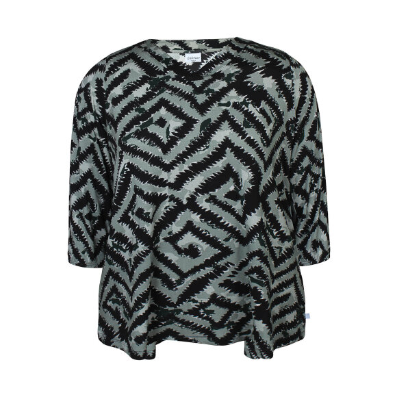 Zhenzi bluse - grøn mix - Overdele til Plus size - Zhenzi