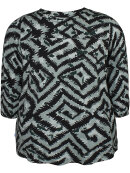 Zhenzi bluse - grøn mix - Overdele til Plus size - Zhenzi