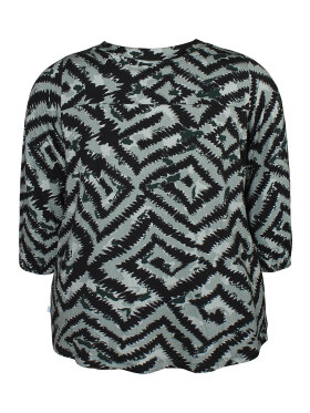 Zhenzi bluse - grøn mix - Overdele til Plus size - Zhenzi