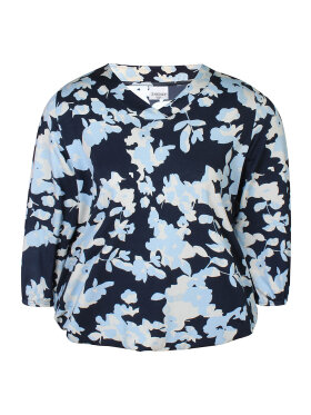 Zhenzi bluse - blå mix - Overdele til Plus size - Zhenzi