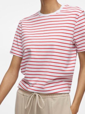 VILA - Vila T-shirt - hvid/rød