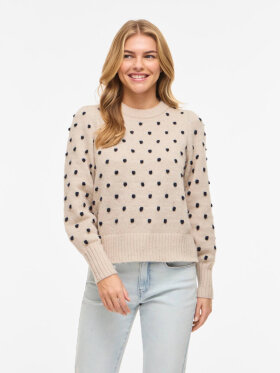 Vila Strik creme/dot - Striktrøjer til kvinder - VILA Vila Strik creme/dot - Striktrøjer til kvinder - VILA