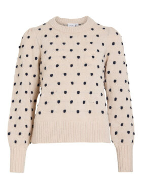 VILA - Vila Strik creme/dot