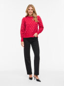 Vila strik Rød/dot - Lækre striktrøjer til kvinder - VILA