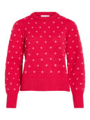 Vila strik Rød/dot - Lækre striktrøjer til kvinder - VILA