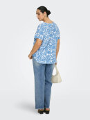 ONLY CarmaKoma - Only Carmakoma bluse - blå/hvid