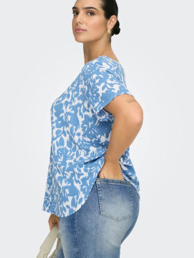 Only Carmakoma bluse - blå/hvid - Overdele til Plus size - ONLY CarmaKoma Only Carmakoma bluse - blå/hvid - Overdele til Plus size - ONLY CarmaKoma