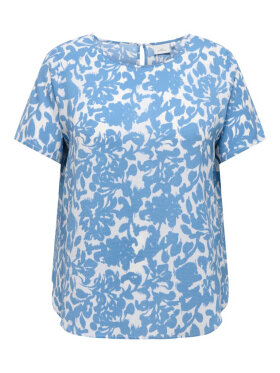 Only Carmakoma bluse - blå/hvid - Overdele til Plus size - ONLY CarmaKoma