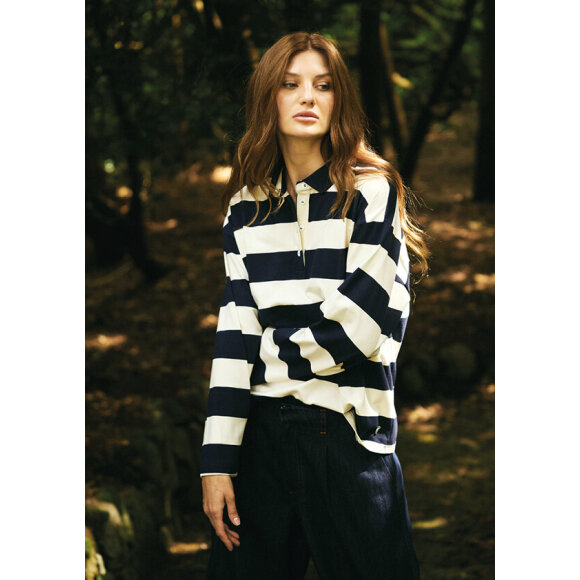 Soulmate t-shirt L/Æ - Navy/off - Dame - T-shirts - Soulmate