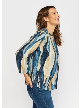 2-Biz bluse blå/sand mix - Dame - Bluser - 2-Biz 2-Biz bluse blå/sand mix - Dame - Bluser - 2-Biz