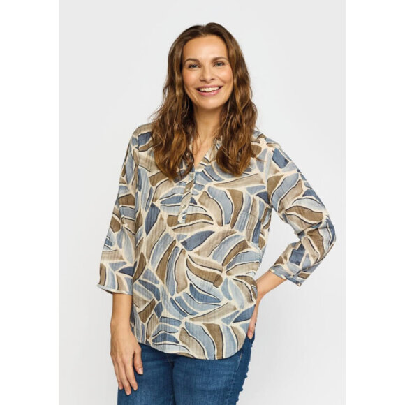 2-Biz - 2-Biz bluse blå/sand mix