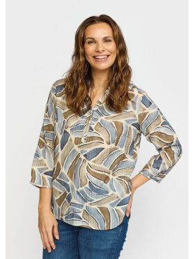2-Biz bluse blå/sand mix - Dame - Bluser - 2-Biz 2-Biz bluse blå/sand mix - Dame - Bluser - 2-Biz
