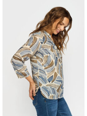 2-Biz - 2-Biz bluse blå/sand mix