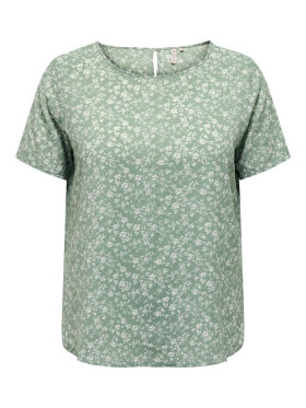 Only Carmakoma bluse - grøn/off - Overdele til Plus size - ONLY CarmaKoma