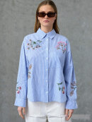 Love & Divine Skjorte - Stribet/brodering  - Skjorter til kvinder - love & divine