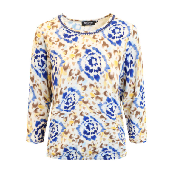 Signature - Signature Bluse - Blå/brun/Beige