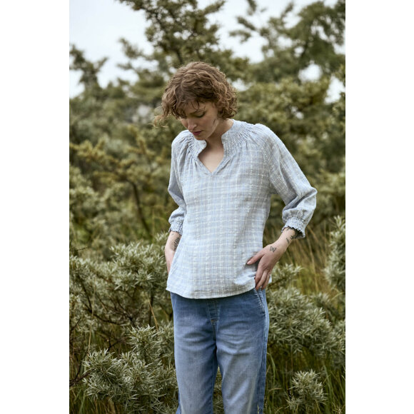 Pulz Bluse - Lyseblå - Dame - Bluser - PULZ Jeans