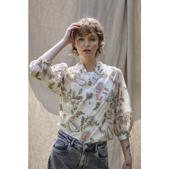 Pulz Bluse - Mønster - Dame - Bluser - PULZ Jeans