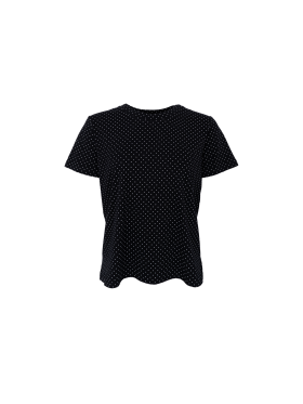 Black Colour T-shirt - sort m/dot - Dame - T-shirts - Black Colour