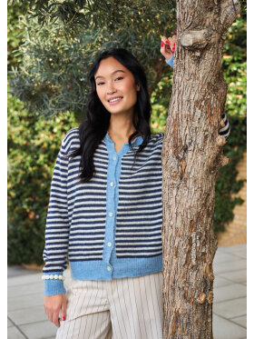 Black Colour Strik - Navy strib - Lækre striktrøjer til kvinder - Black Colour