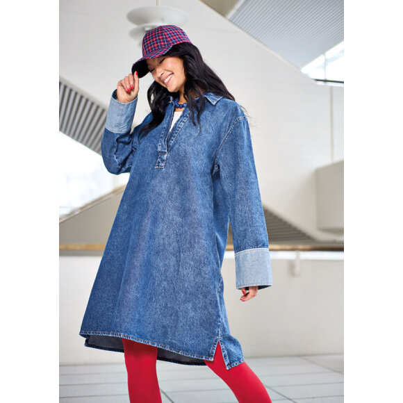 Black Colour Kjole - denim - Mellemlange kjoler - Black Colour