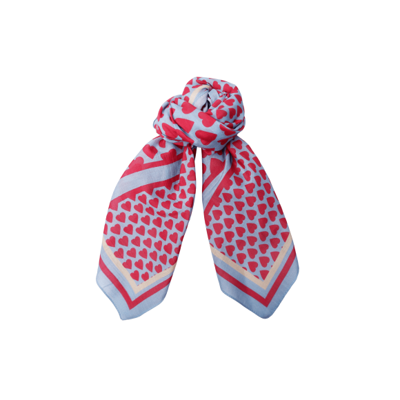 Black Colour Tørklæde - blå/hjerter - Tørklæder - Black Colour