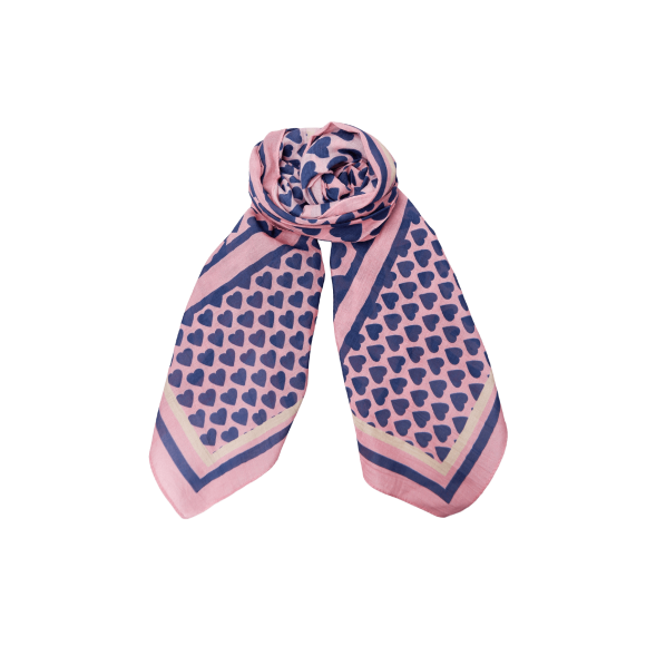 Black Colour Tørklæde - pink/hjerter - Tørklæder - Black Colour